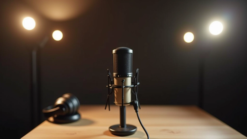 Microfoon op desk in opnamestudio