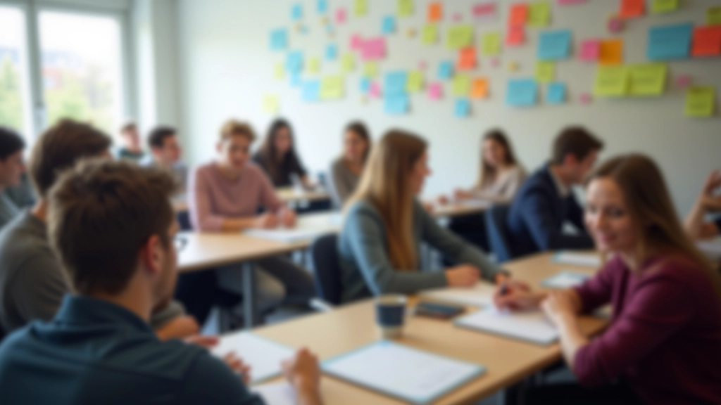 Nederlands leren in een modern klaslokaal met expats uit verschillende landen