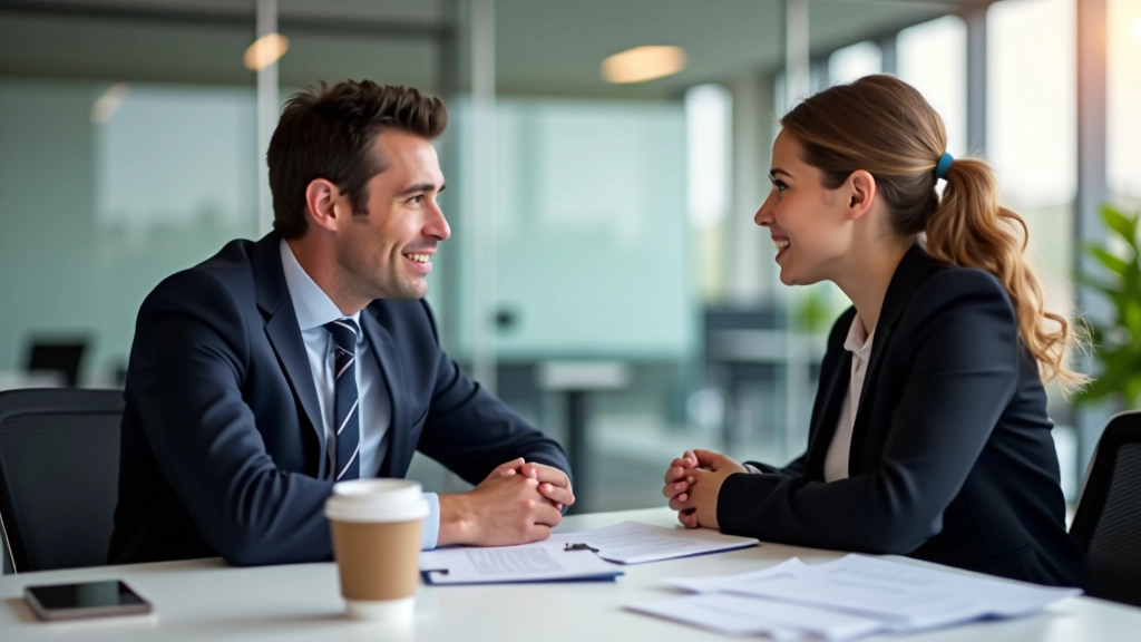 Twee professionals in gesprek op kantoor